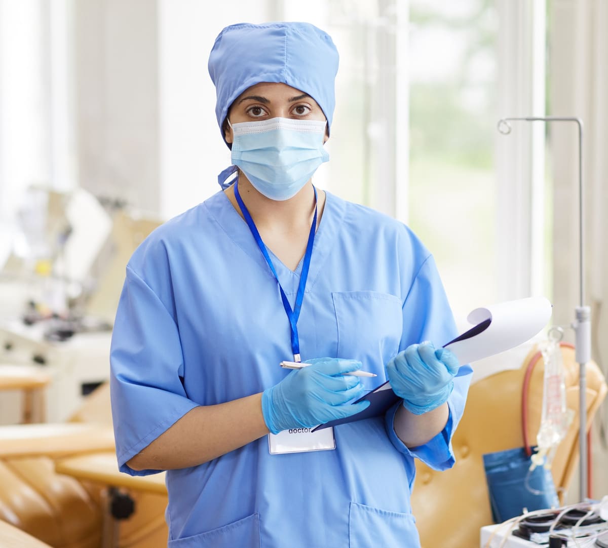 A caregiver reviewing a care plan